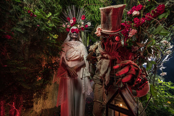 Fabulous stylization of Santa Muerte - Holy Death - modern religious cult. Concept Art fairy tale photo.