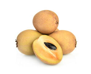 Sapodilla fruit with isolated on  white background.