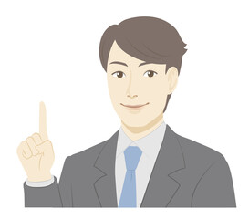 Illustration of a man in a suit / pointing