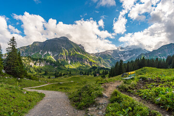 Fototapeta na wymiar Fantastic hike in the beautiful Lechquellen Mountains