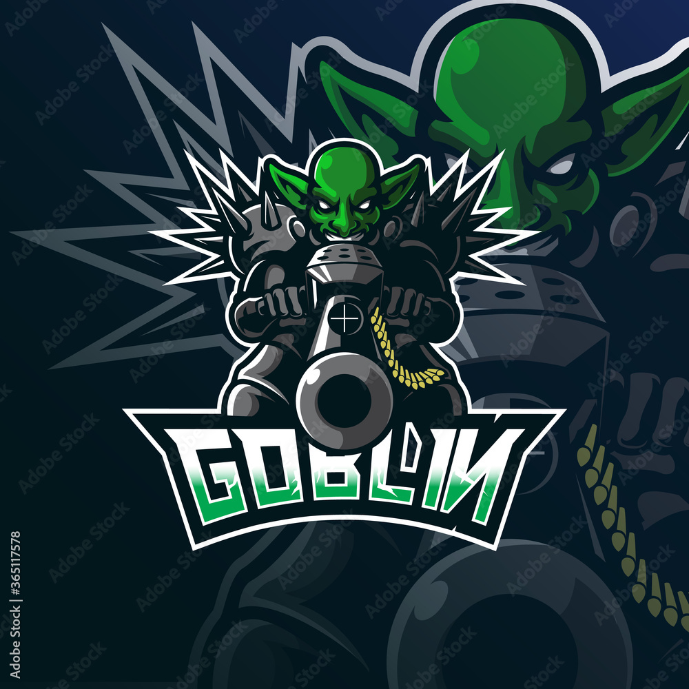 Wall mural goblin mascot logo design vector with modern illustration concept style for badge, emblem and tshirt