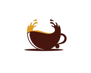 Coffee cup with double splash