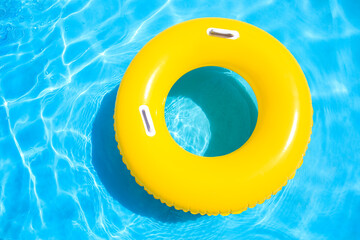 Inflatable ring in swimming pool