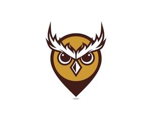 Pin location with owl head inside