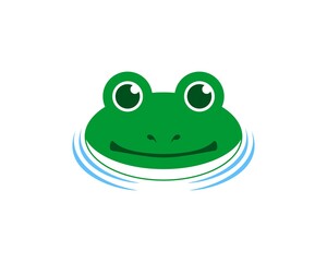 Cute frog head with smiling
