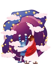 jesus pointing at the stars