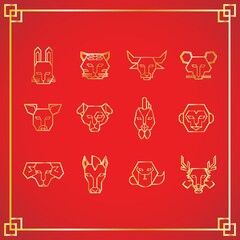 set of chinese zodiac animals