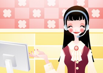 support phone operator with headset