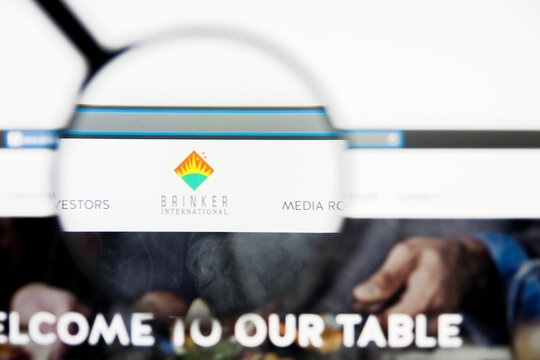 Richmond, Virginia, USA - 9 May 2019: Illustrative Editorial of Brinker International Inc website homepage. Brinker International Inc logo visible on display screen.