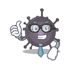 cartoon mascot style of salmonella Businessman with glasses and tie