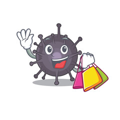 Salmonella wealthy cartoon character concept with shopping bags