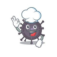 Salmonella chef cartoon drawing style wearing iconic chef hat