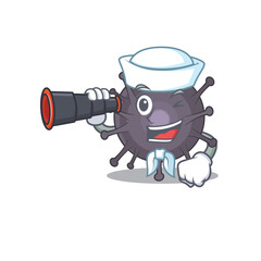 A cartoon image design of salmonella Sailor with binocular