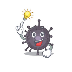 genius salmonella Mascot character has an idea gesture