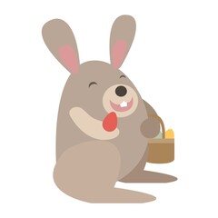 easter bunny with a basket of eggs