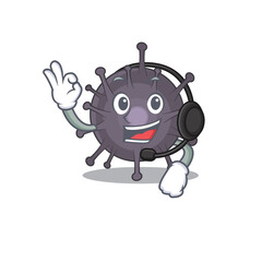 Salmonella caricature cartoon character concept wearing headphone