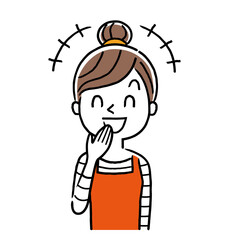 Vector illustration material: smiling young housewife