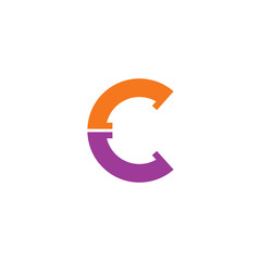 Logo template of modern letter c. Simple flat style. Vector logo template ready for use