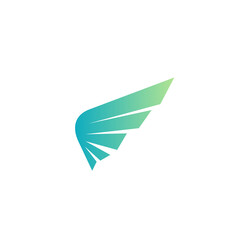 Logo template of modern wing. Simple flat style. Vector logo template ready for use.