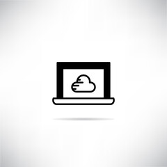 cloud computing in laptop icon