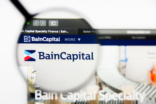 Richmond, Virginia, USA - 9 May 2019: Illustrative Editorial of Bain Capital Specialty Finance Inc website homepage. Bain Capital Specialty Finance Inc logo visible on display screen.