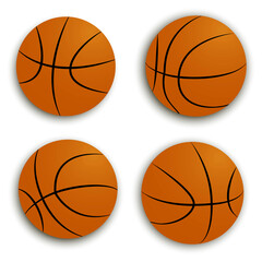 Vector logo of a basketball ball. Illustration of an orange sports symbol. Stock Photo.