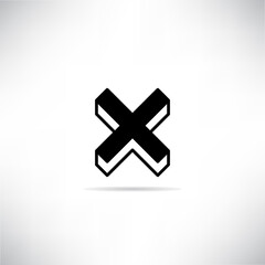 Obraz premium wrong mark icon with shadow on white background