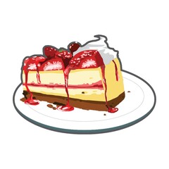 strawberry cake slice