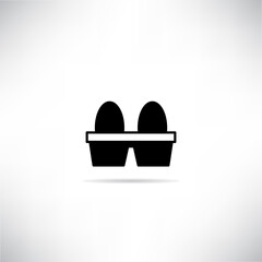 egg icon with shadow on white background