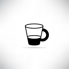 water glass icon drop shadow on gray background