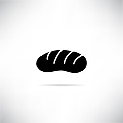 bread icon with drop shadow vector illustration