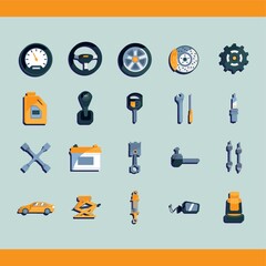 collection of car related objects