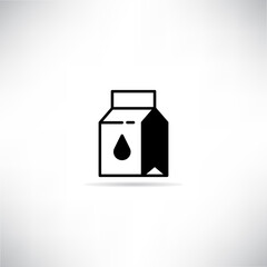 milk box icon with drop shadow vector illustration
