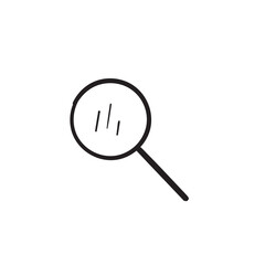 hand drawn doodle magnifying glass icon drawing style