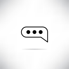 speech bubble icon with shadow on white background