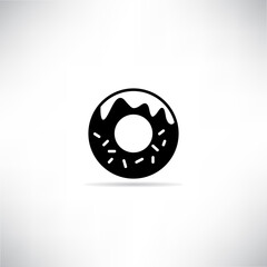 doughnut icon with drop shadow vector illustration