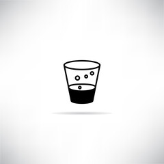 soda glass icon with drop shadow vector illustration