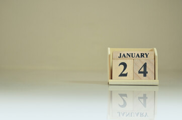 January 24, Number cube with the reflection on the ground.