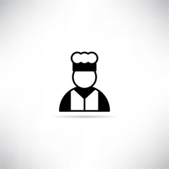 chef icon with drop shadow vector illustration