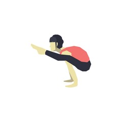 girl practising yoga in firefly pose