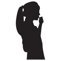 silhouette of woman drinking coffee