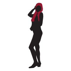 Fototapeta premium silhouette of girl standing in pose