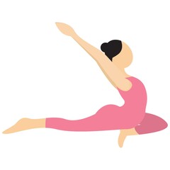 girl practising yoga in pigeon pose