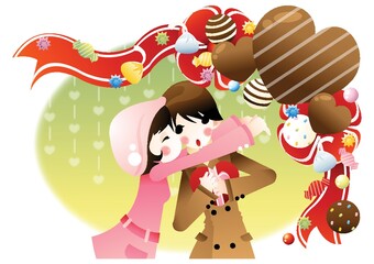 girl kissing her lover on cheek