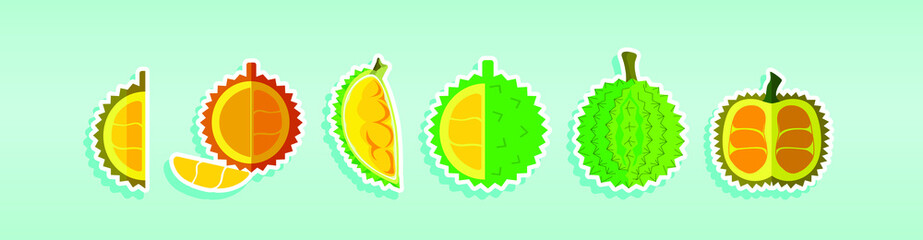 set of durian vector illustration