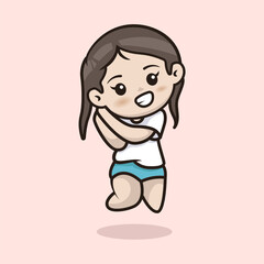 chibi anime girl mascot and character design