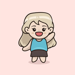 chibi anime girl mascot and character design