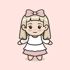 chibi anime girl mascot and character design