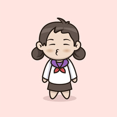 chibi anime girl mascot and character design