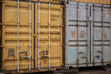 Ship Container. Maritime container. Old ship container.